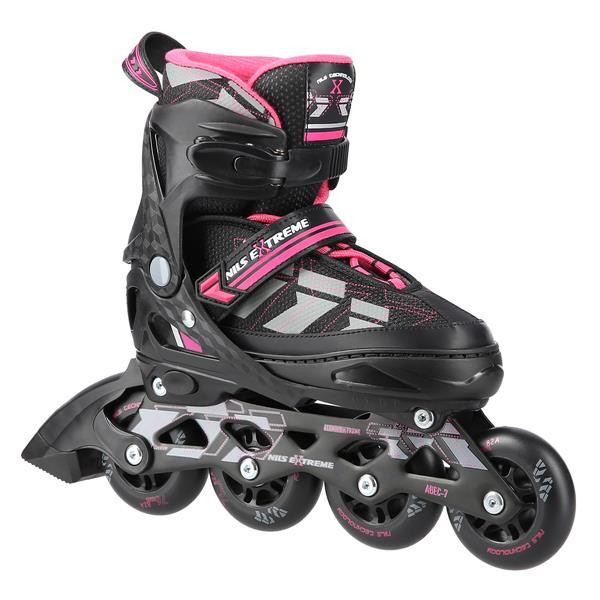 NA11002 A RŮŽOVÉ VEL.M(35-38) KOLEČKOVÉ BRUSLE NILS EXTREME