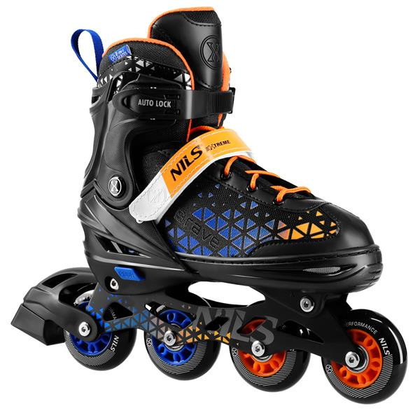 NH18190A MODRÉ VEL.M(34-38) KOLEČKOVÉ BRUSLE 2V1 BRAVE NILS EXTREME