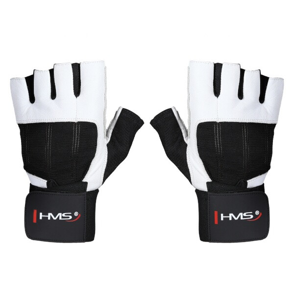 RST04 BÍLÉ VEL.S FITNESS RUKAVICE HMS