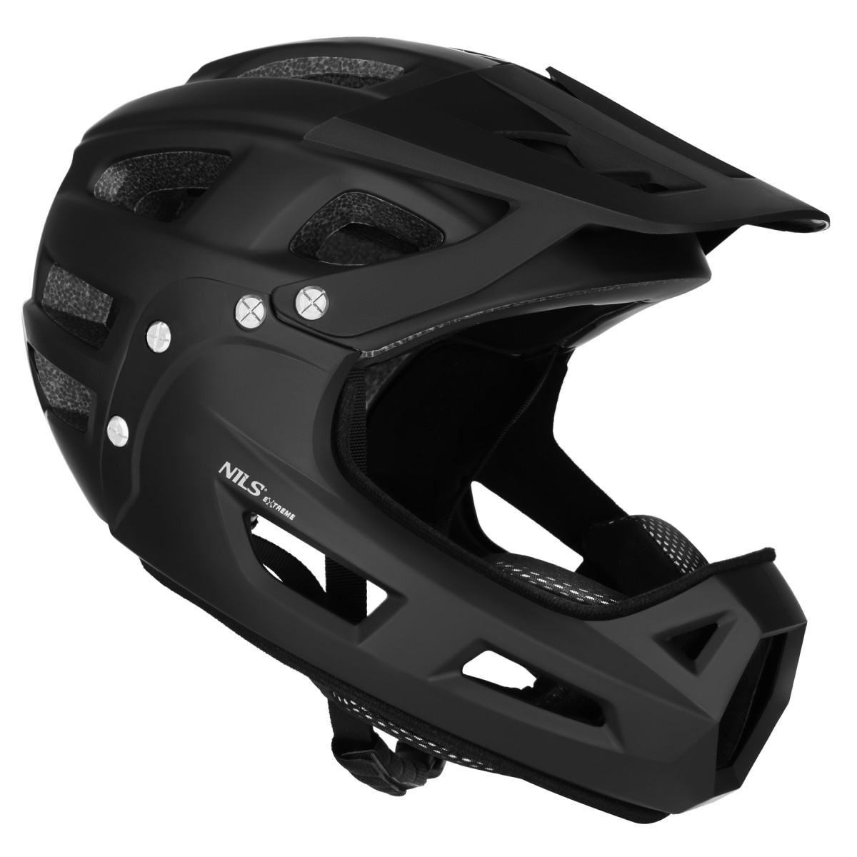 MTW101 ČERNÁ VEL.L(58-61CM) FULL FACE PŘILBA S ODNÍMATELNÝM CHRÁNIČEM BRADY NILS EXTREME