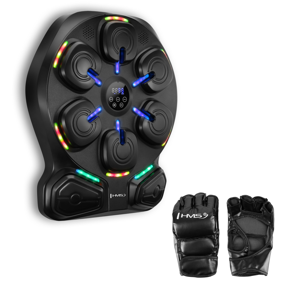 Elektronický boxerský terč HMS TB13 s LED, Bluetooth a rukavicemi (Music Boxing Machine)
