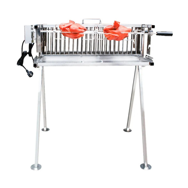 Nerezový gril na kuře, kýtu a pečeni / 2x Rotisserie UG Grill