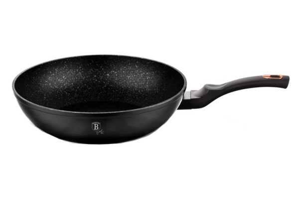 BERLINGERHAUS Pánev WOK s mramorovým povrchem 28 cm Black Rose Collection BH-1638