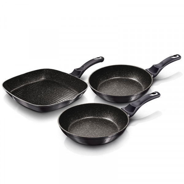 BERLINGERHAUS Sada pánví s mramorovým povrchem 3 ks Carbon PRO Line BH-6904