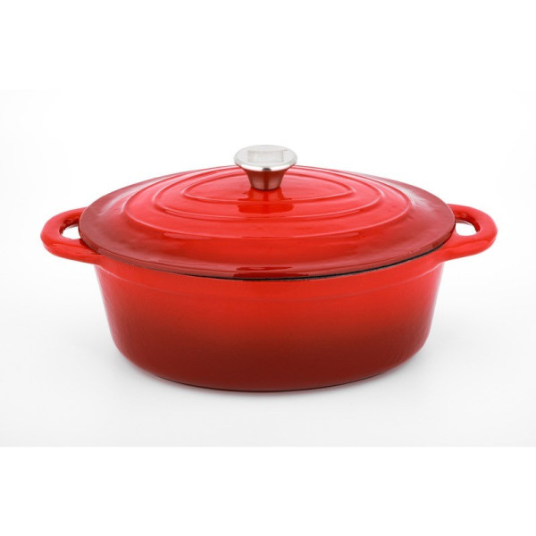 CS KOCHSYSTEME Pekáč s poklicí litinový Xanten 37 x 22 cm červený CS-090975