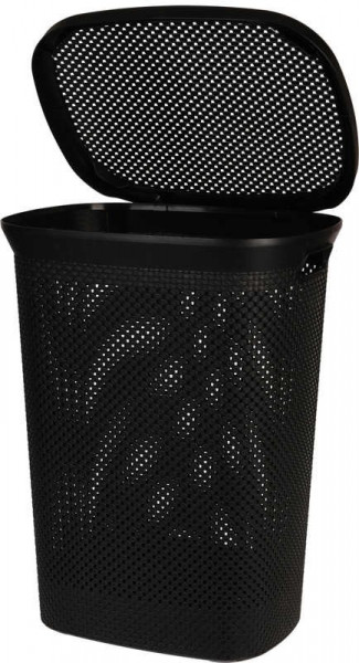 EXCELLENT HOUSEWARE Koš na prádlo s víkem plast 60 l černá KO-027100100