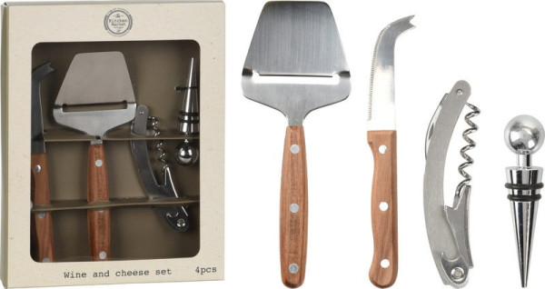 EXCELLENT HOUSEWARE Otvírák na víno a kráječ na sýr sada 4 ks KO-170485140