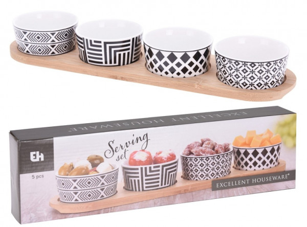 EXCELLENT HOUSEWARE Servírovací misky s podnosem sada 5 ks KO-278000220
