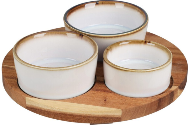 EXCELLENT HOUSEWARE Servírovací misky s kulatým podnosem sada 4 ks KO-278000750