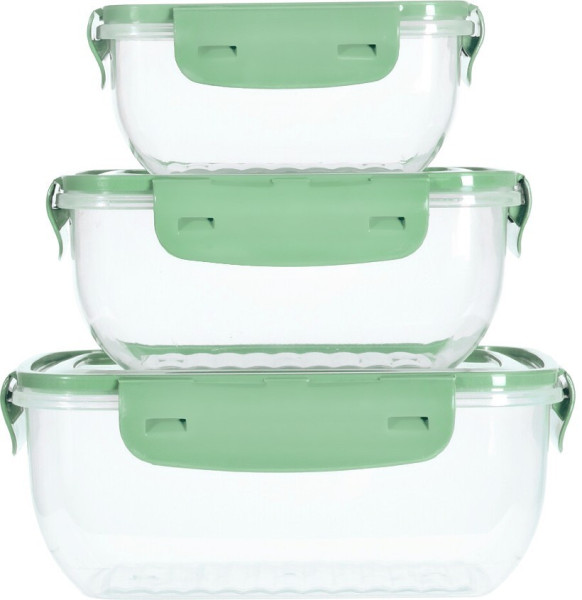 EXCELLENT HOUSEWARE Dóza na potraviny sada 3 ks světle zelená KO-024001560svze