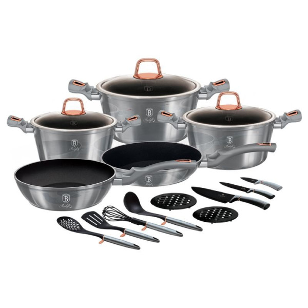 BERLINGERHAUS Sada nádobí s titanovým povrchem 17 ks Moonlight Edition BH-7044