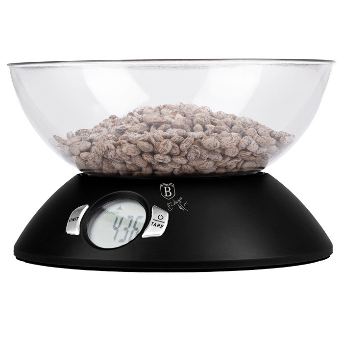 BERLINGERHAUS Váha kuchyňská digitální 5 kg s miskou Matte Black Collection BH-9618