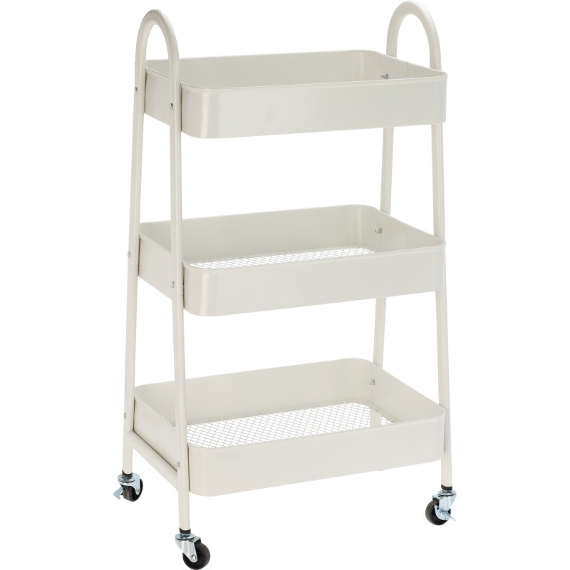 HOMESTYLING Kuchyňský úložný vozík třípatrový kov krémová KO-C80902000