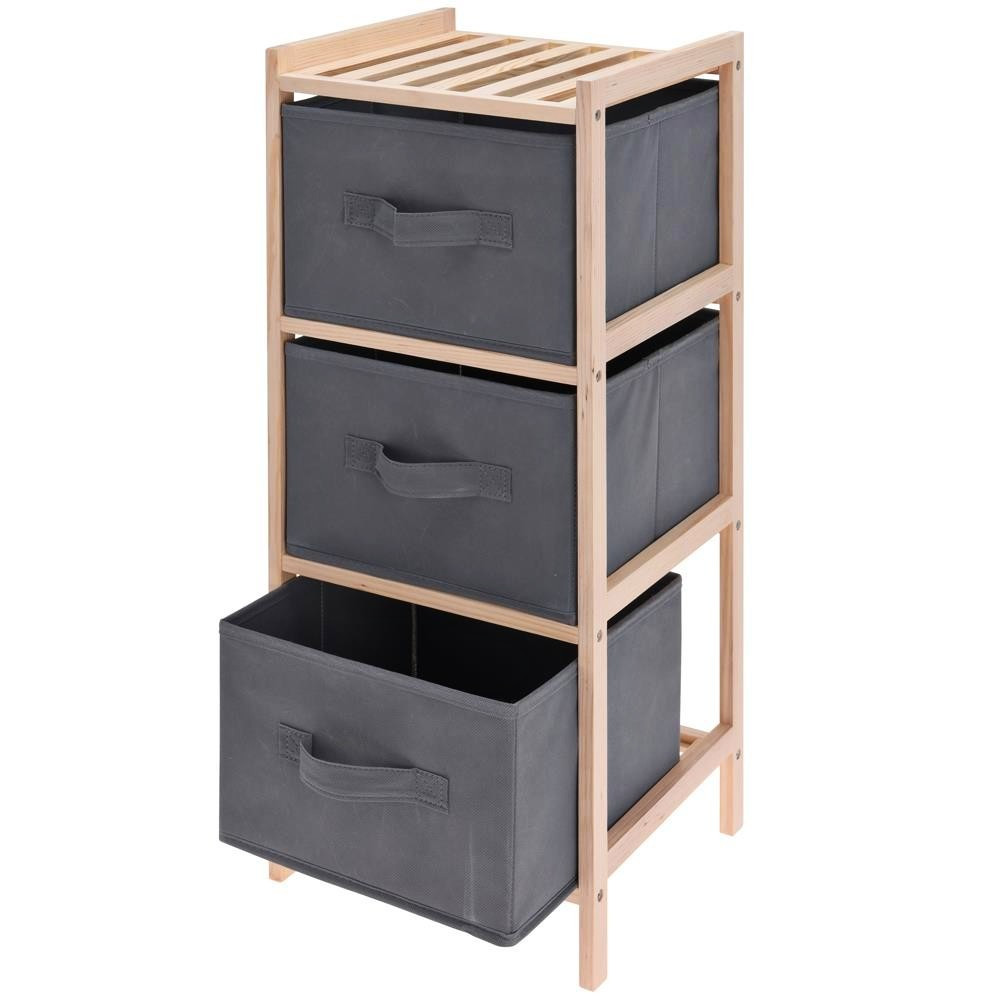 HOMESTYLING Úložný regál s textilními koši 3 patra KO-784630050