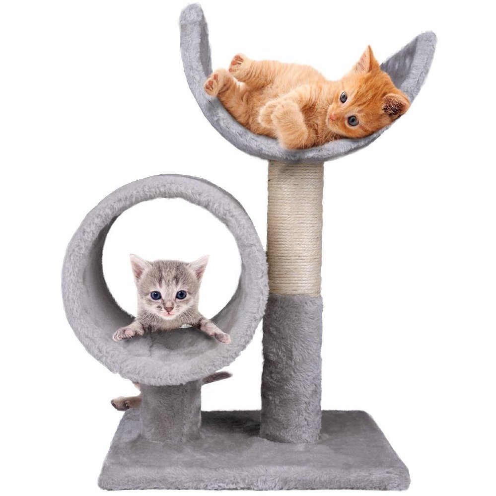 PET COMFORT Škrábadlo pro kočky s tunelem dvoupatrové 50 cm ED-227011