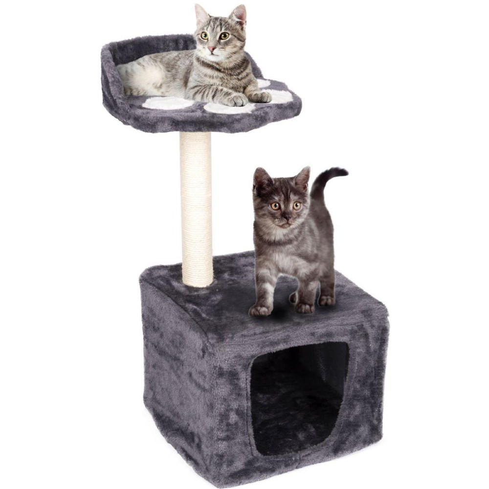 PET COMFORT Škrábadlo pro kočky s pelíškem dvoupatrové 68x30x30cm ED-211815