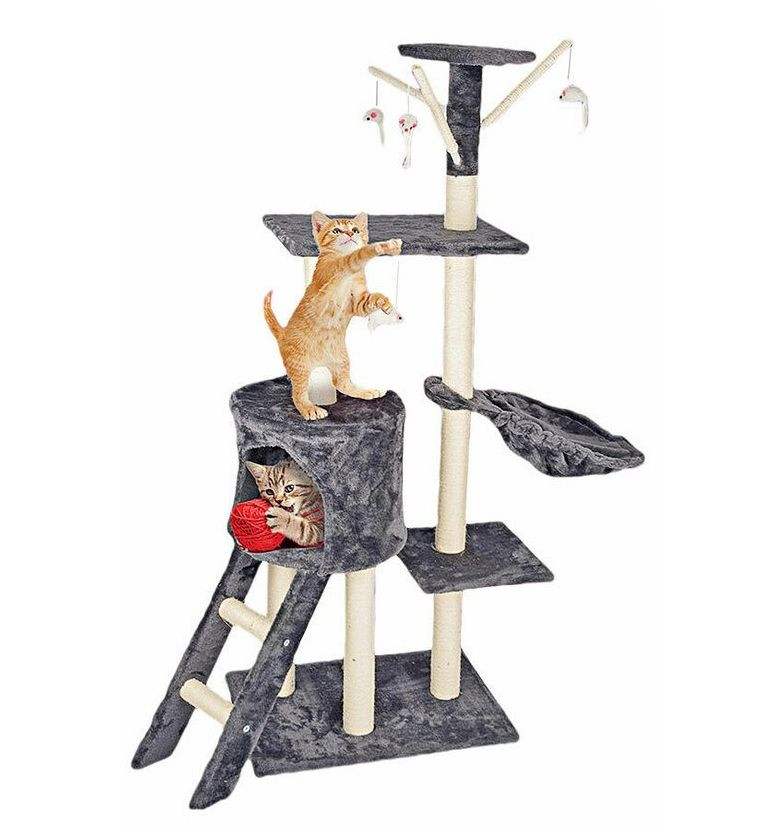 PET COMFORT Škrábadlo pro kočky s pelíškem víceúrovňové 140 cm ED-211816