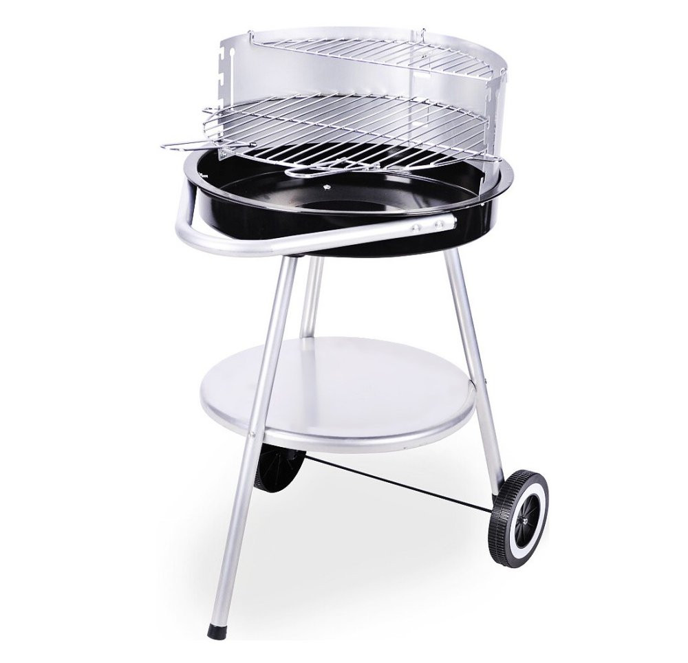 BBQ Zahradní gril na dřevěné uhlí chrom 47 x 75 cm KO-C83000450