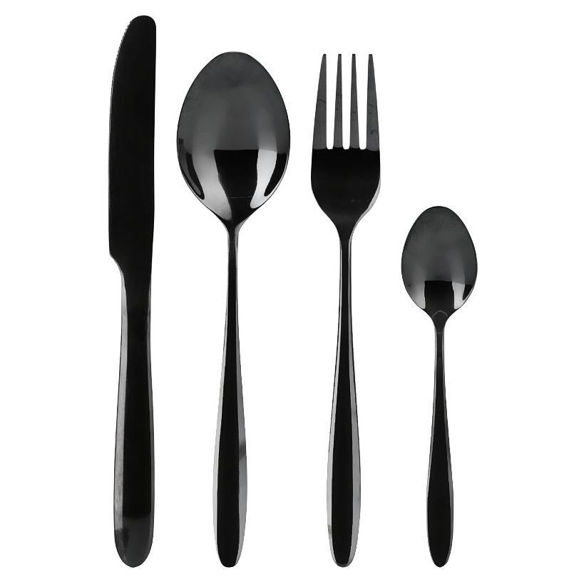 EXCELLENT HOUSEWARE Sada příborů nerez 24 ks ČERNÁ KO-CC4100950