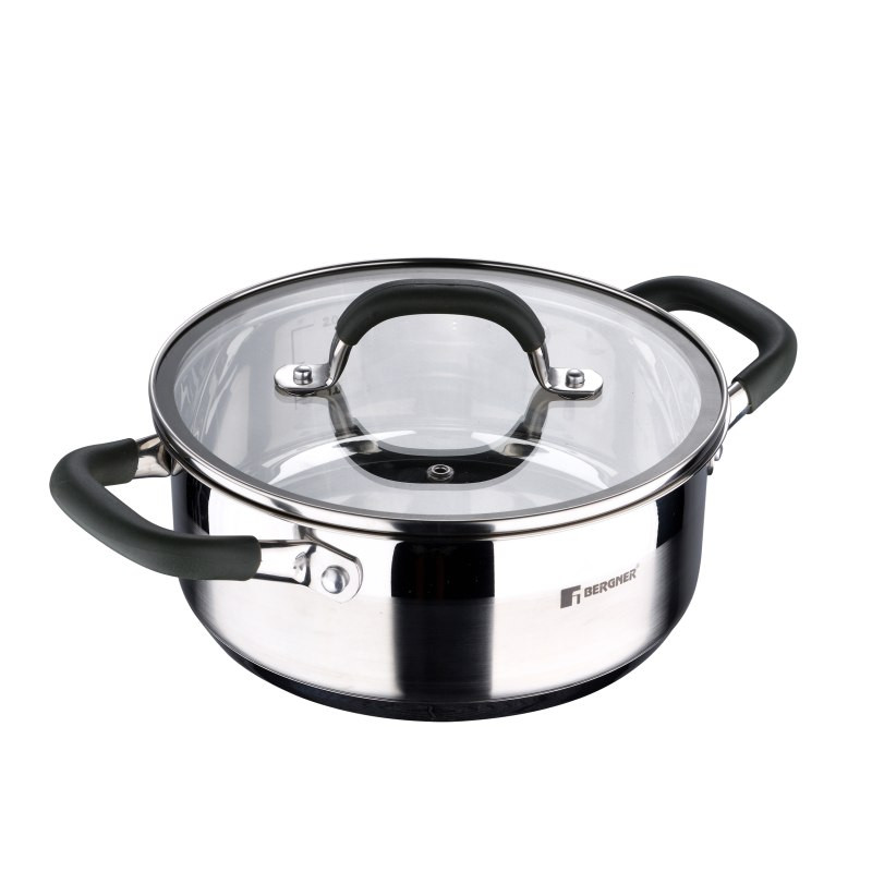 BERGNER Kastrol s poklicí nerez MIDNIGHT 20 cm 2,3 litru BG-32126-MM