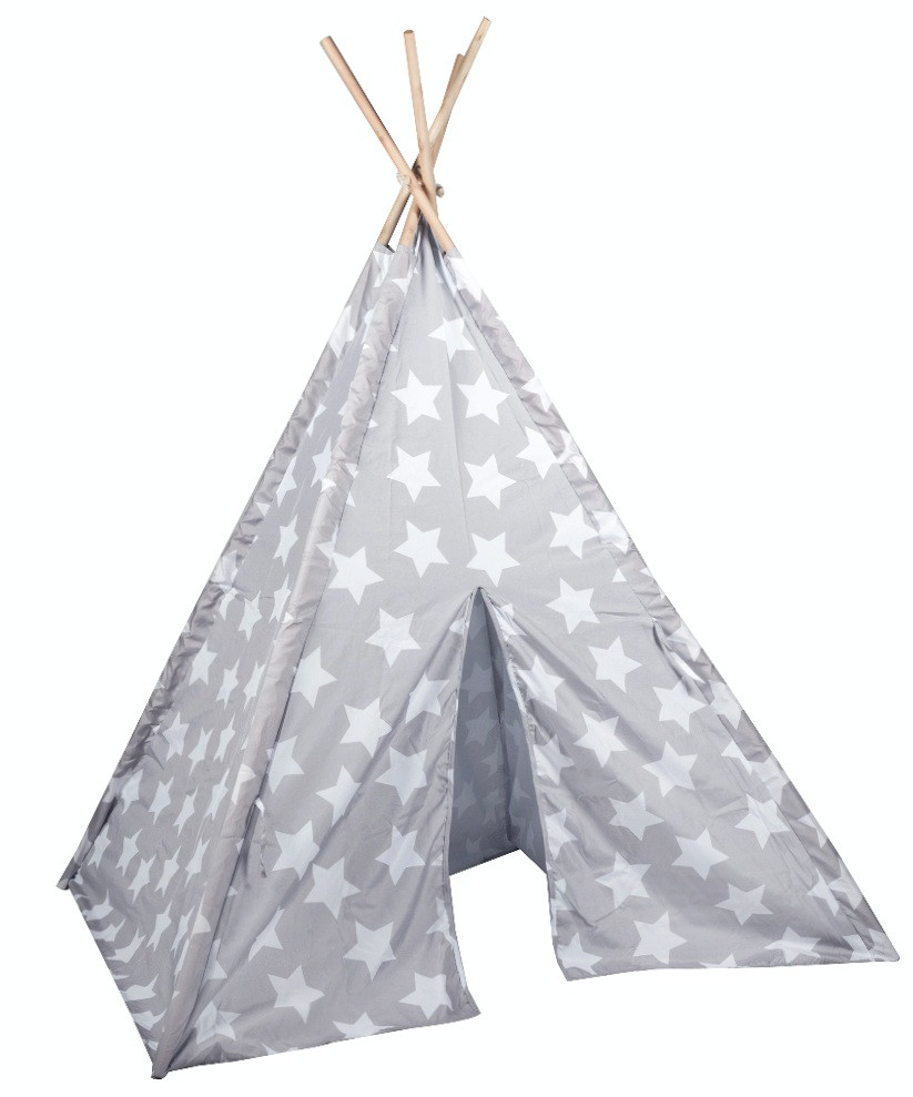 EDDY TOYS Dětský stan teepee 120x120x150cm šedá ED-215004seda