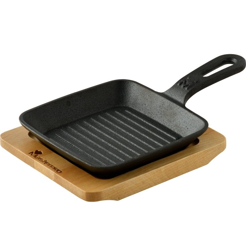 MASTERPRO Pánev litinová na gril COOK & SHARE 13,7x22,2x2,2 cm černá BGMP-3808-4