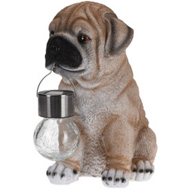 HOMESTYLING Zahradní dekorace pes se solární lampou Buldog 24 cm KO-795201190buld