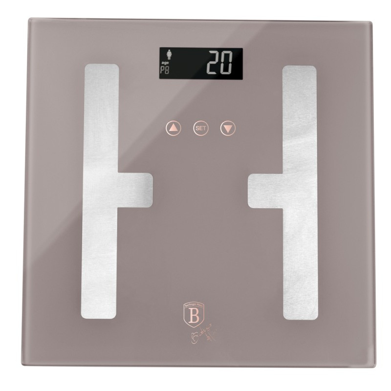 BERLINGERHAUS Osobní váha s měřením tuku, svalů a vody 180 kg Taupe Collection BH-9757