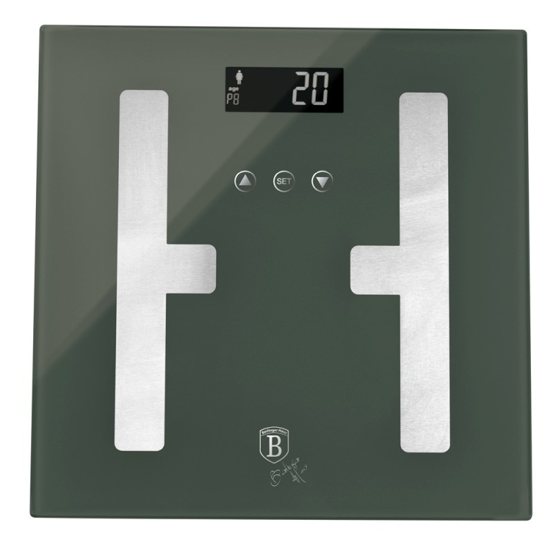 BERLINGERHAUS Osobní váha s měřením tuku, svalů a vody 180 kg Matte Green Collection BH-9759