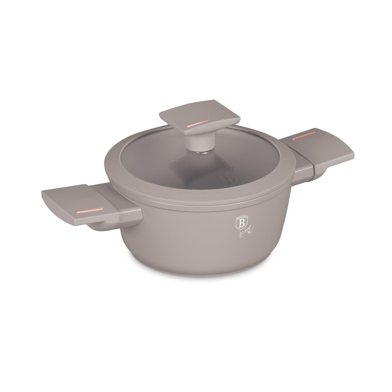 BERLINGERHAUS Kastrol s titanovým povrchem a poklicí pro děti 14 cm Taupe Collection BH-8286