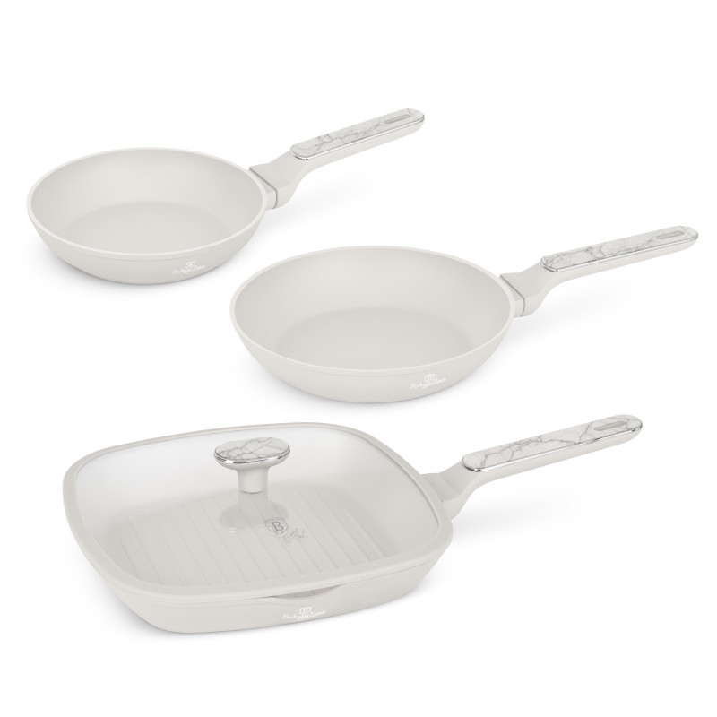 BERLINGERHAUS Sada pánví s titanovým povrchem 3 ks Sahara Marble Collection BH-8399