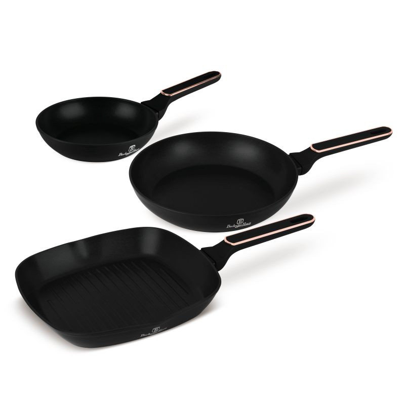 BERLINGERHAUS Sada pánví s titanovým povrchem 3 ks Black Rose Collection BH-8361