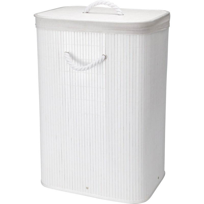 EXCELLENT HOUSEWARE Koš na prádlo bambus 40x30x60 cm bílá KO-KR9000040
