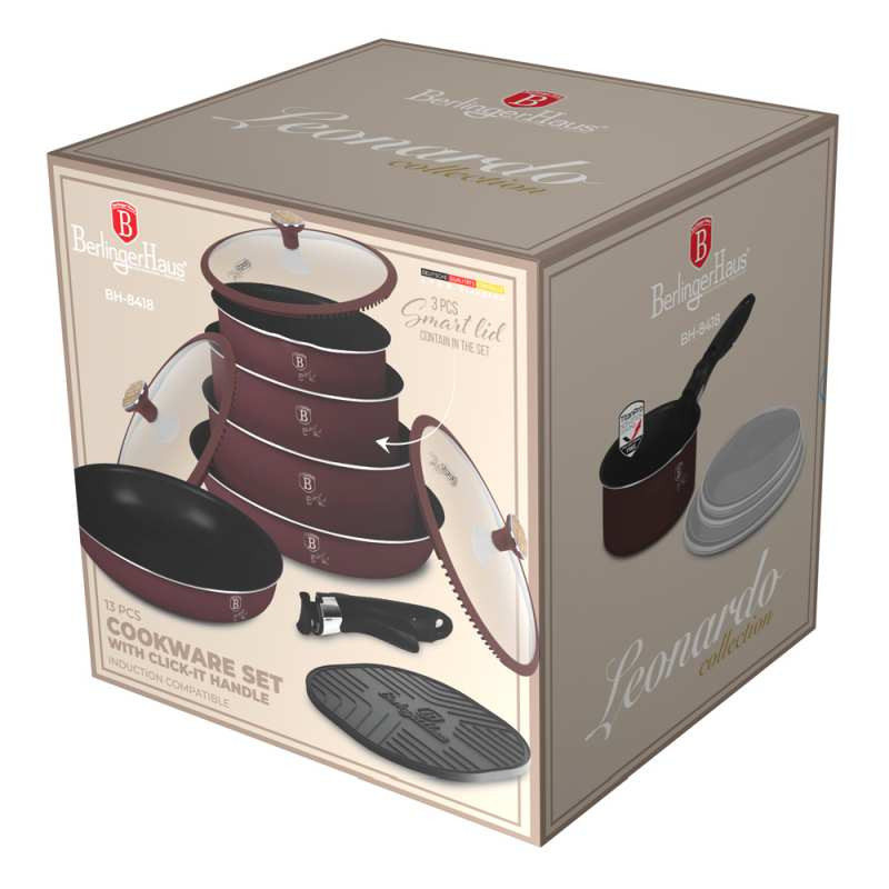 BERLINGERHAUS Sada nádobí s titanovým povrchem 13 ks Leonardo Nordic Collection BH-8418