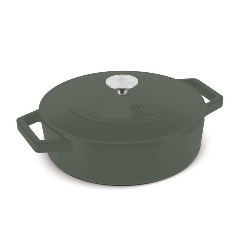 BERLINGERHAUS Pekáč litinový s poklicí a smaltovaným povrchem 26 cm Matte Green Collection BH-6262