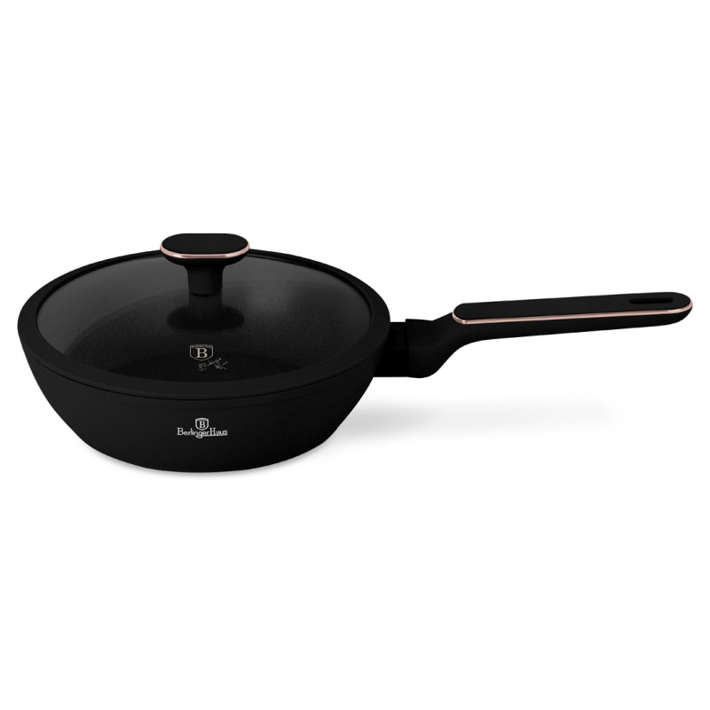 BERLINGERHAUS Pánev hluboká s titanovým povrchem a poklicí 24 cm Black Rose Collection BH-8352