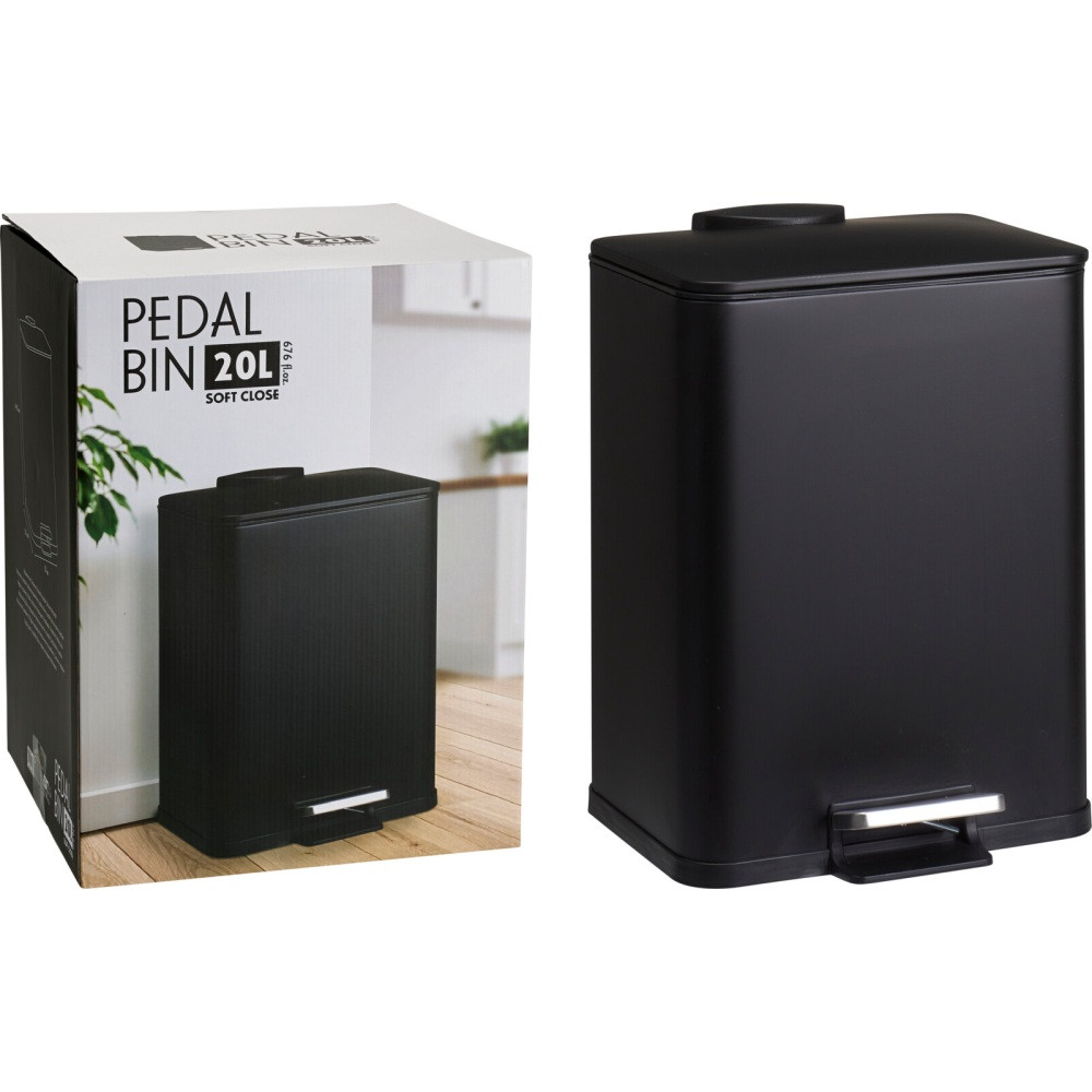 EXCELLENT HOUSEWARE Odpadkový koš kovový DELTA černý 20 l KO-C80654380