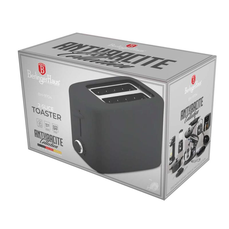 BERLINGERHAUS Topinkovač s krytem 750 W Antracit Collection BH-9704