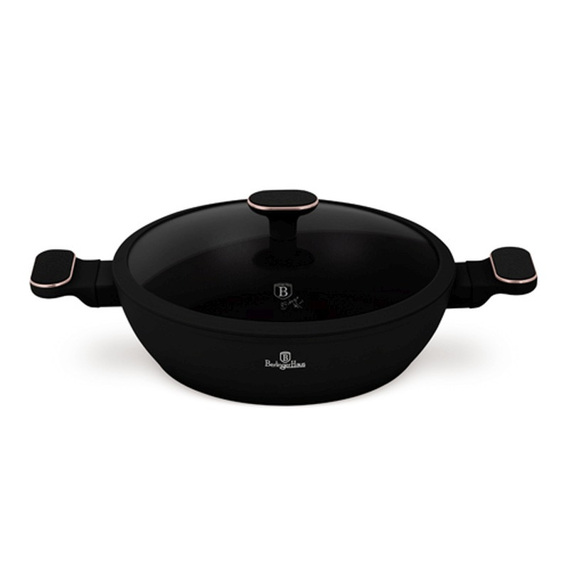 BERLINGERHAUS Pánev hluboká s titanovým povrchem a poklicí 28 cm Black Rose Collection LP-BH-250