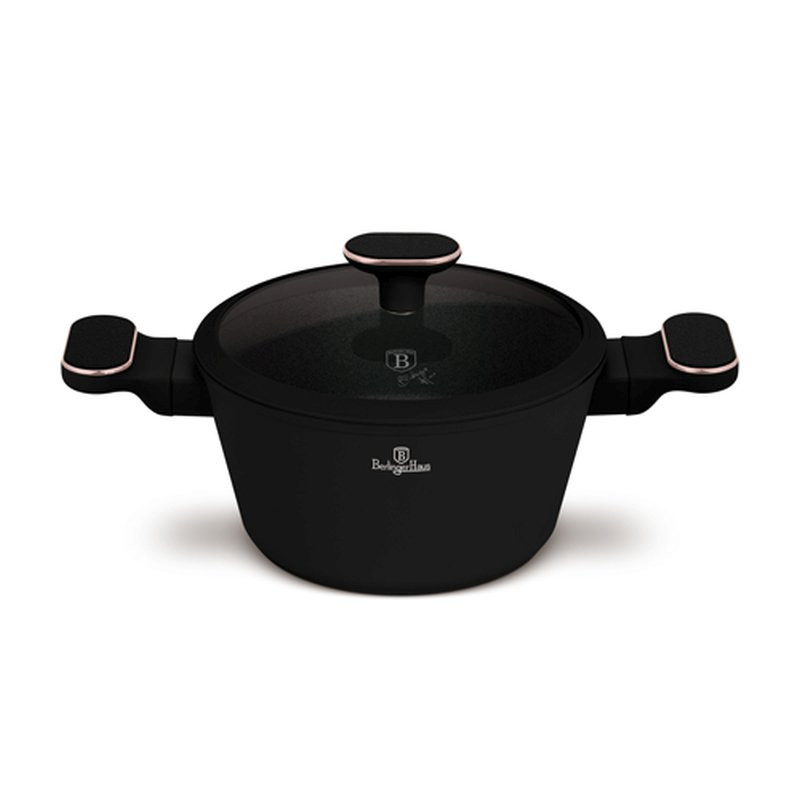 BERLINGERHAUS Kastrol s titanovým povrchem a poklicí 20 cm Black Rose Collection LP-BH-251