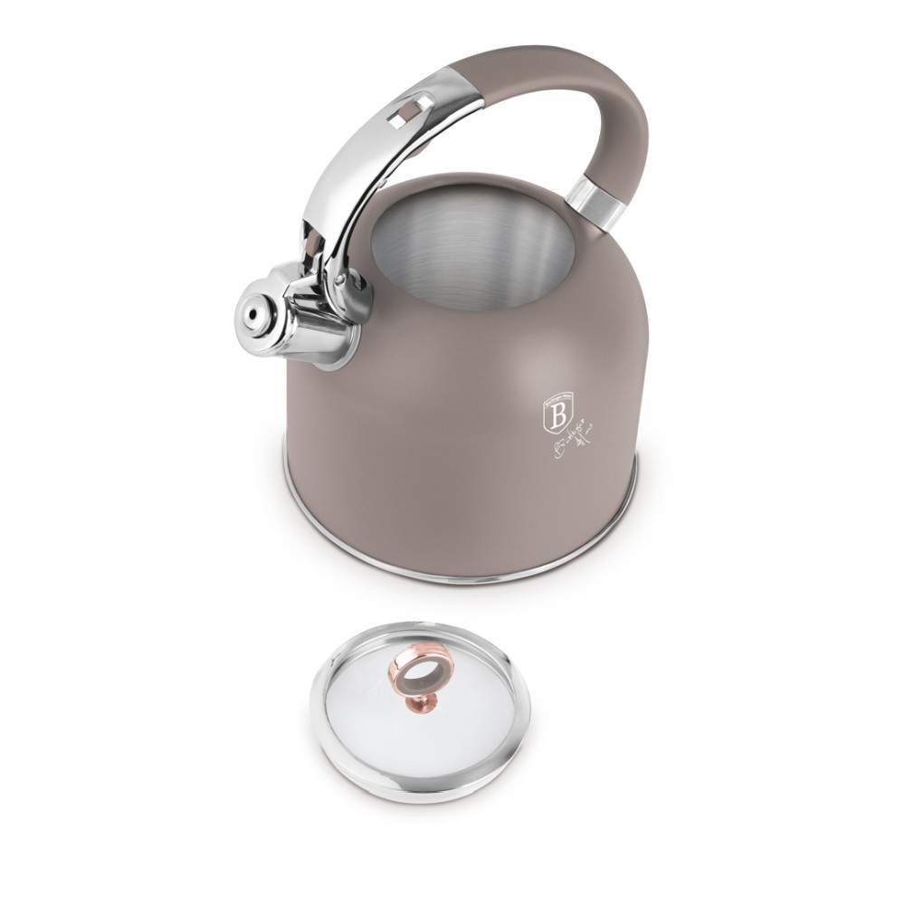 BERLINGERHAUS Konvice pískací se skleněným víkem 3 L Taupe Collection BH-8914