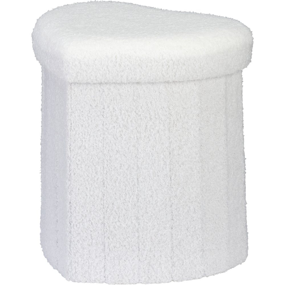H & S COLLECTION Taburet s úložným prostorem srdce 34 × 28 × 35 cm  bílá KO-NBD300130bila
