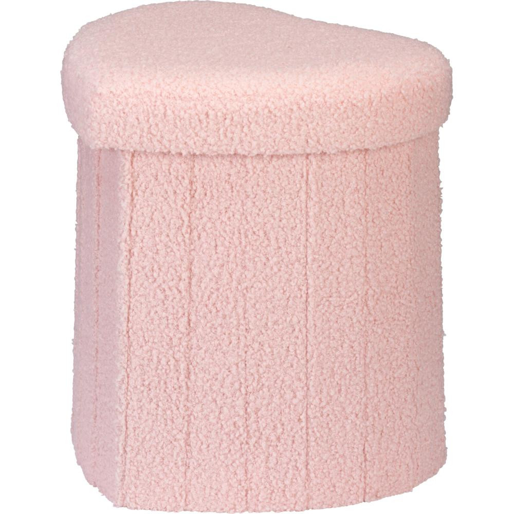 H & S COLLECTION Taburet s úložným prostorem srdce 34 × 28 × 35 cm  růžová KO-NBD300130ruzo