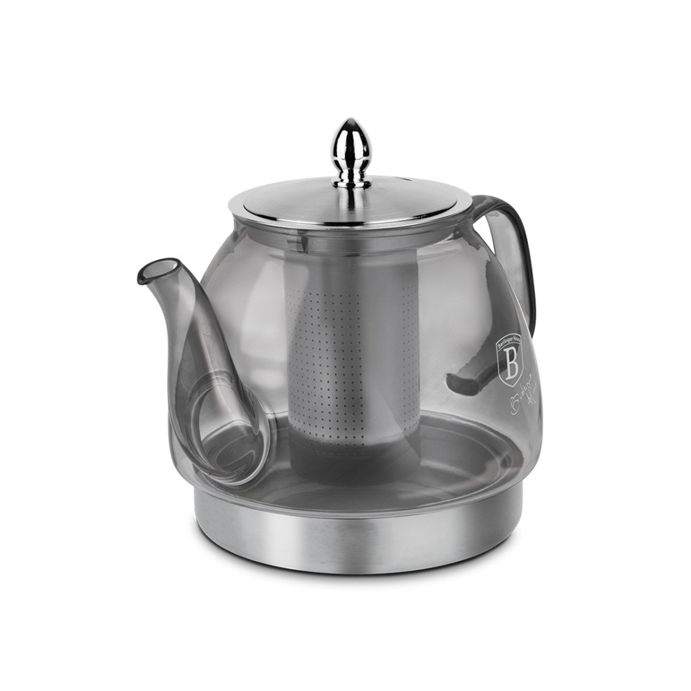 BERLINGERHAUS Konvice čajová termosklo s filtrem 1,2 l šedá pro indukci BH-8944