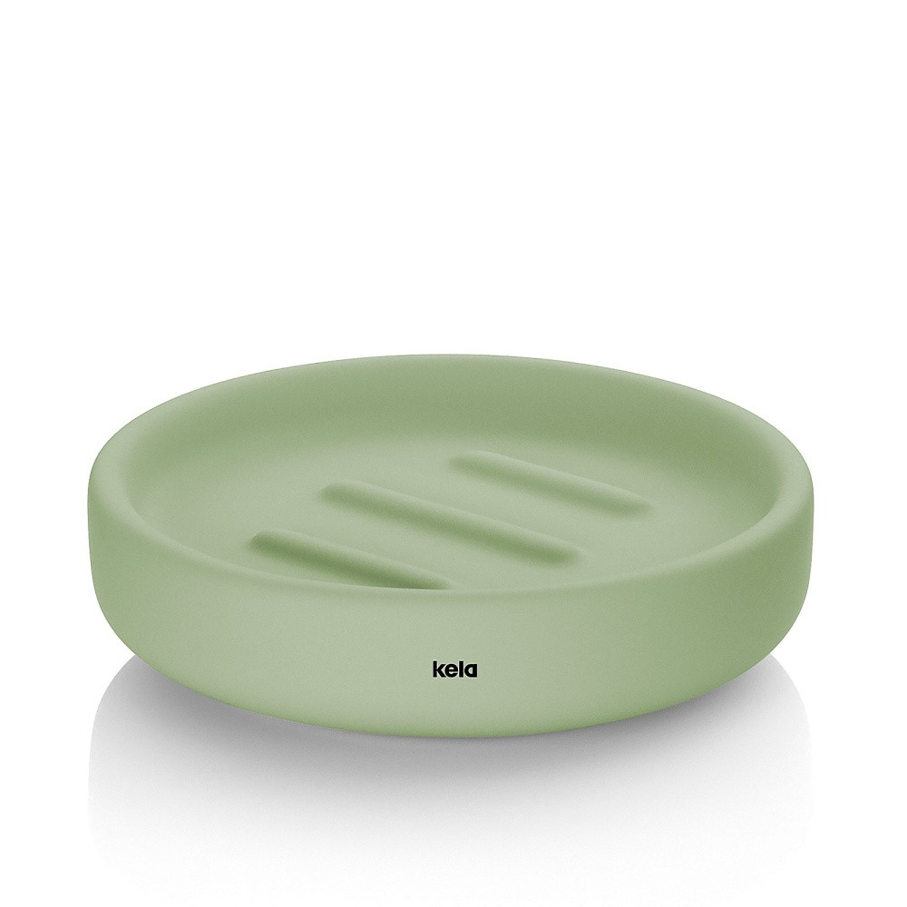 KELA Miska na mýdlo Sana průměr 11,5 x 3 cm zelená KL-23980