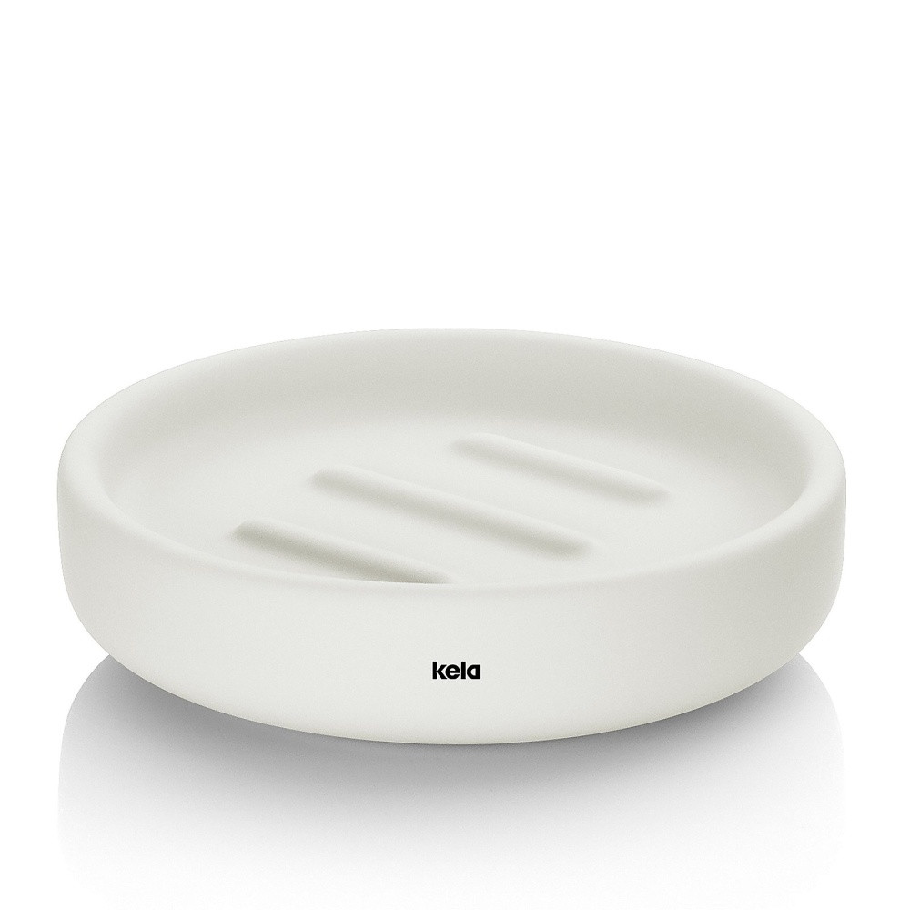 KELA Miska na mýdlo Sana průměr 11,5 x 3 cm bílá KL-24528