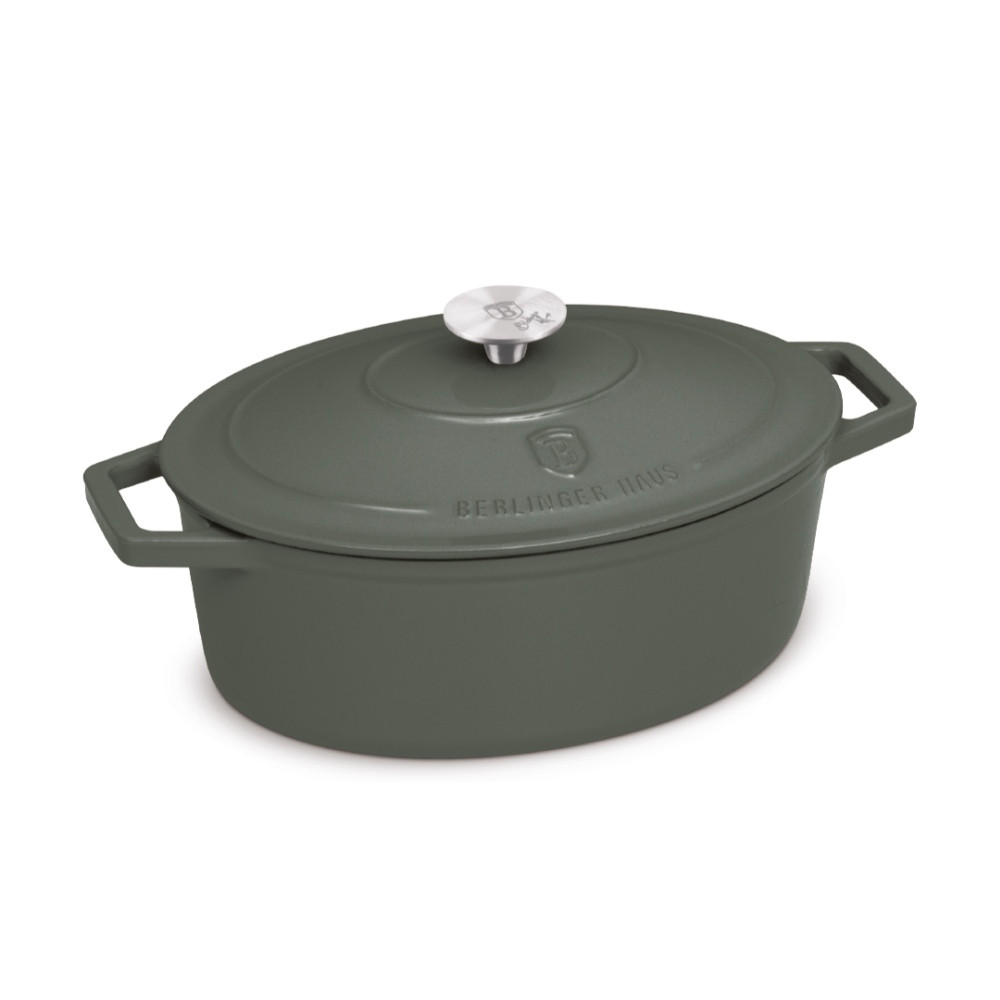 BERLINGERHAUS Pekáč litinový s poklicí 32 cm Matte Green Collection BH-8968