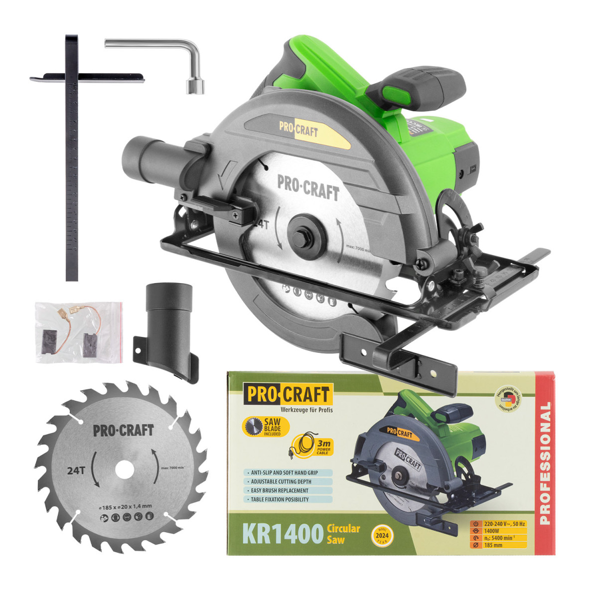 Procraft KR1400 pila kotoučová  , 185mm