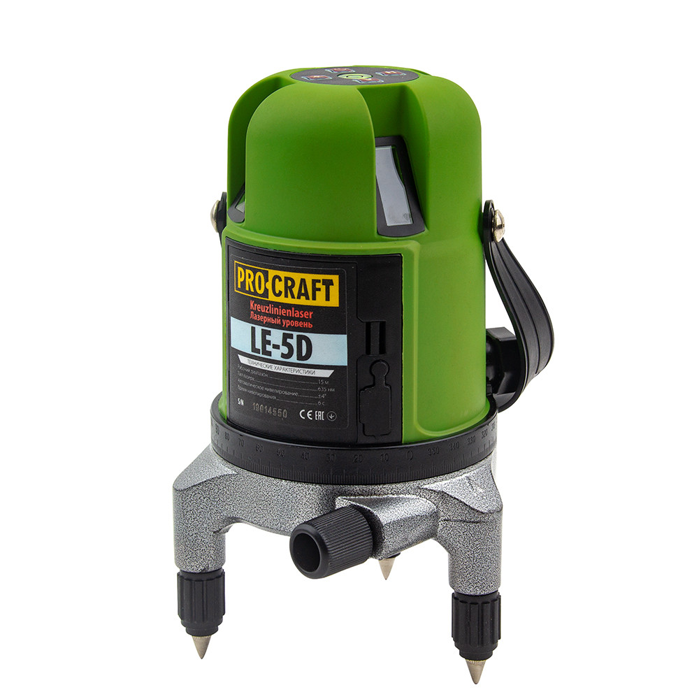 Procraft LE-5D laser zelený liniový, křížový samonivelační