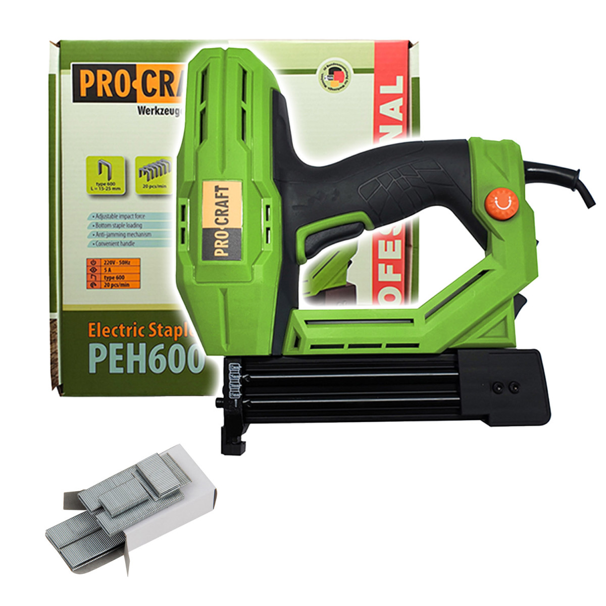 Procraft PEH600 elektrická sponkovací pistole ,
